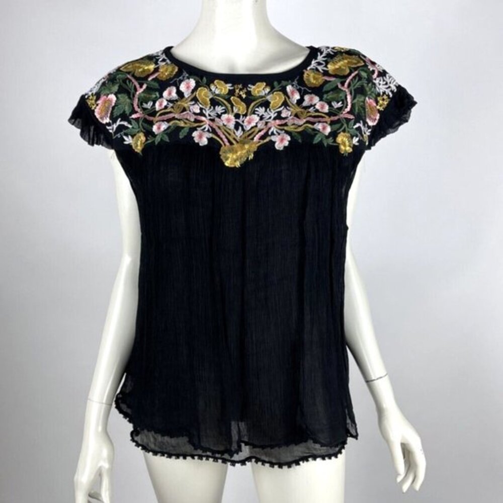 Anthropologie Seen Worn Kept Bethany Blouse Top Women M NWT $130 Lined Chiffon